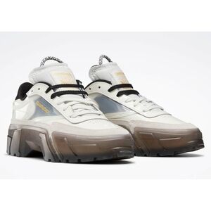 Platform Cardi B Reebok White Black Sneakers Sz 8 Low Top Women's